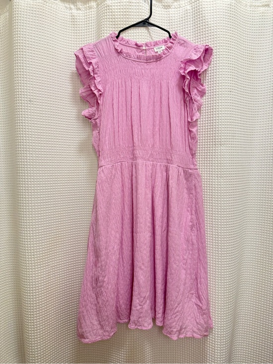 J. Crew Dresses & Skirts - J Crew Light Pink Ruffle-Sleeve Waffle Texture Dress - XL